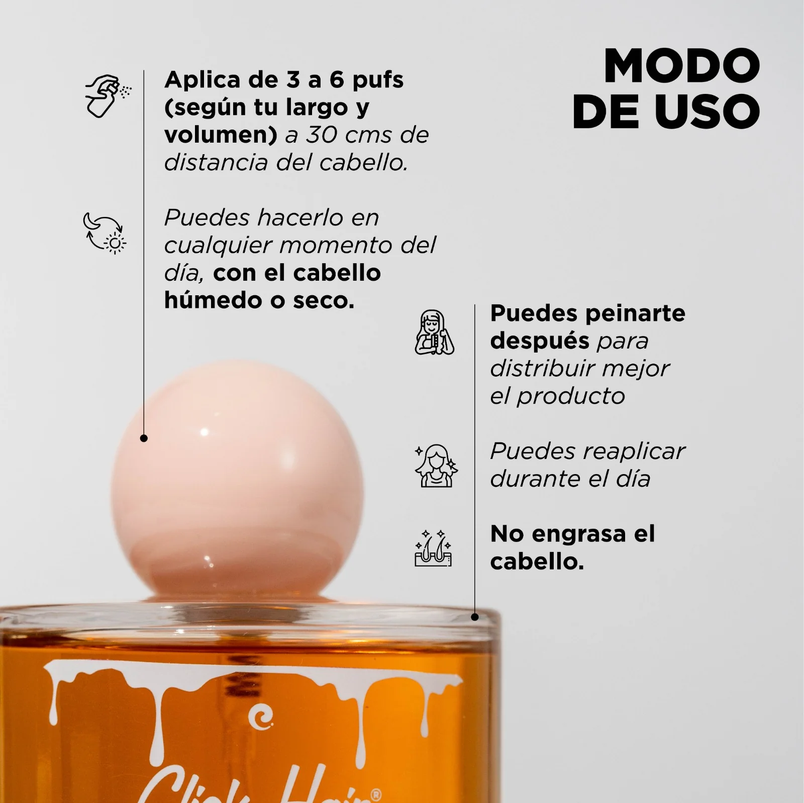 PERFUME CAPILAR MIEL CLICK HAIR - Imagen 4