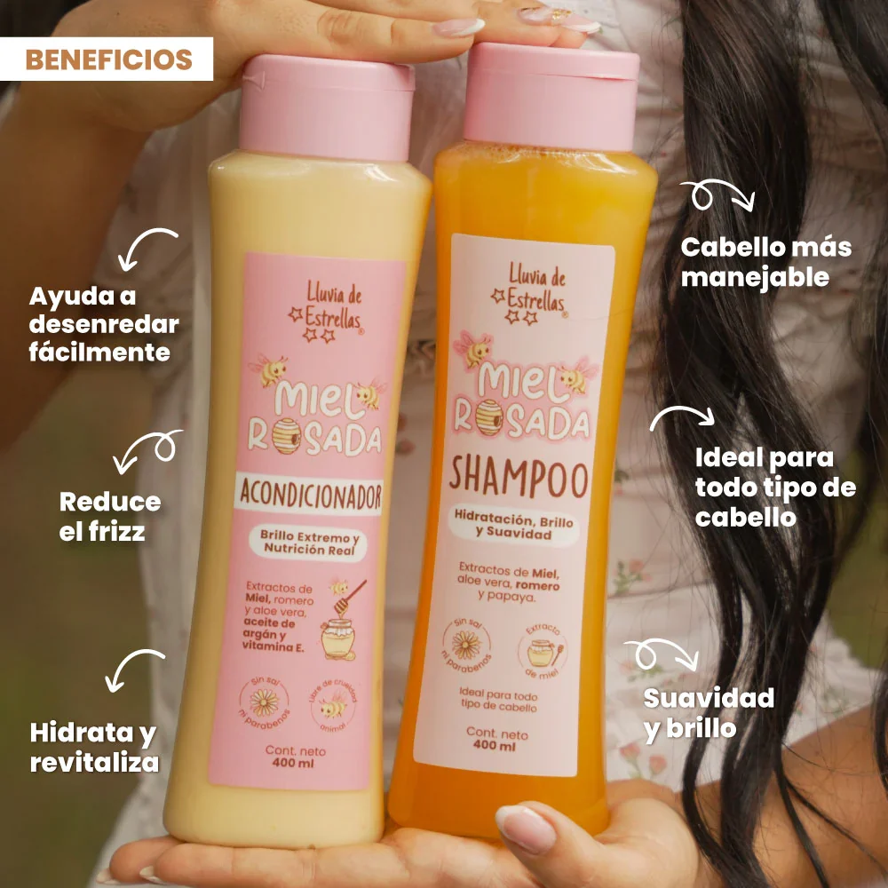 Kit de Shampoo y Acondicionador Miel Rosada - Lluvia De Estrellas - Imagen 2